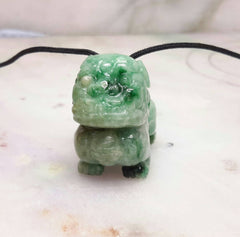 Jade pendant, green jade pendant, foo dog, dragon pendant.